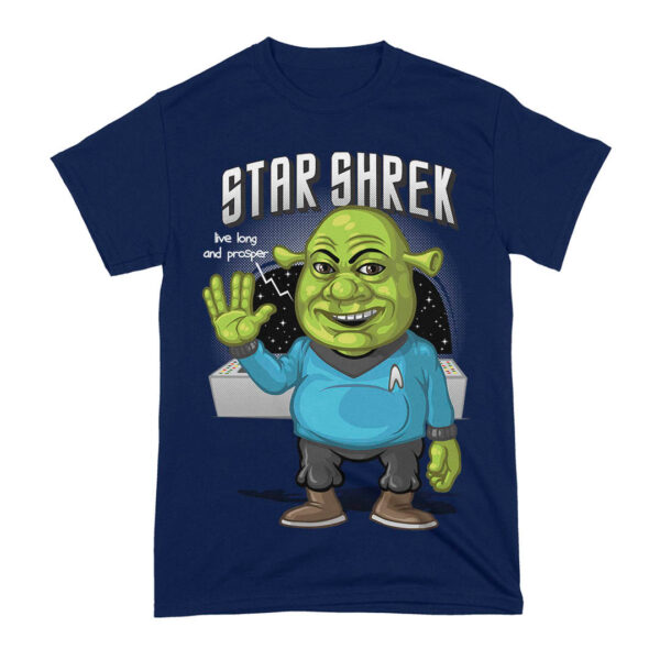 Camiseta Shrek Star Trek Azul Escuro