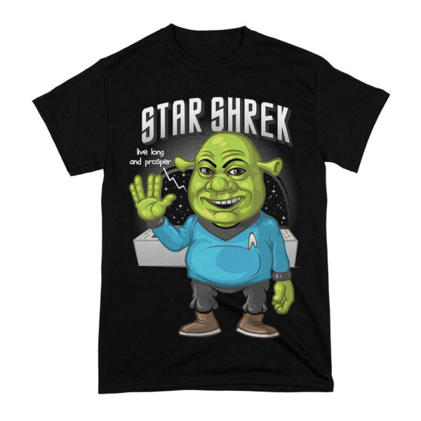 Camiseta Shrek Star Trek Preta